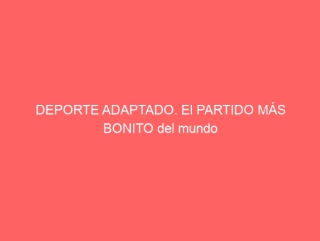 DEPORTE ADAPTADO. El PARTIDO MÁS BONITO del mundo